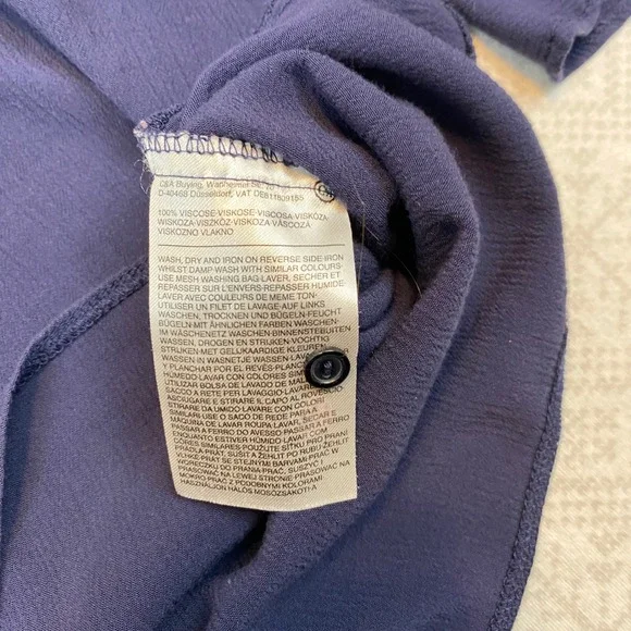 Yessica Embroidered Mesh Yoke Bell Sleeve Blouse Women EUR 38 M Navy Blue Boho - Picture 6 of 10